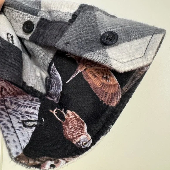 Pladra 100% cotton flannel black and white button down. - Picture 6 of 11